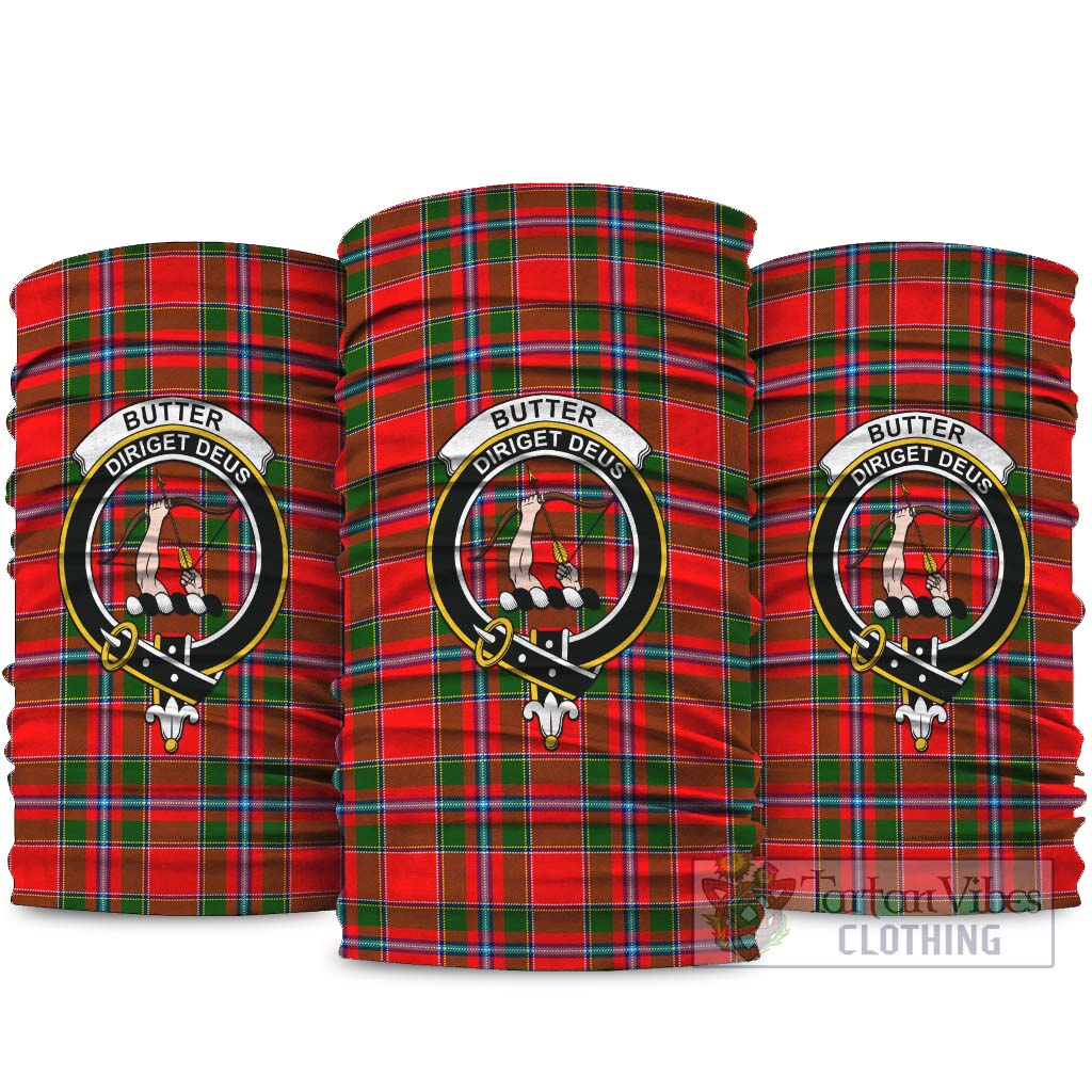 Butter Tartan Neck Gaiters, Tartan Bandanas, Tartan Head Band with Family Crest