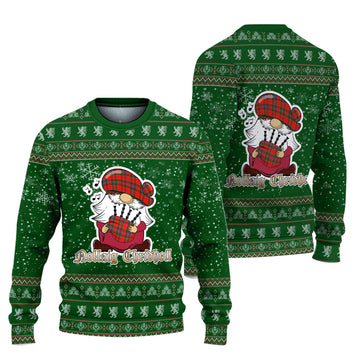 Butter Clan Christmas Family Ugly Sweater with Funny Gnome Playing Bagpipes