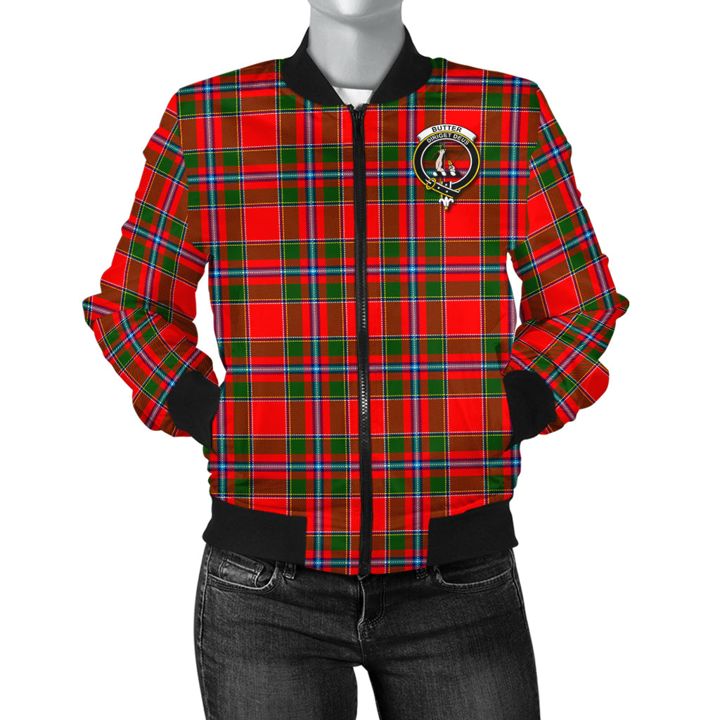 Butter Tartan Bomber Jacket with Family Crest