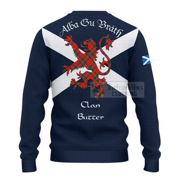 Butter Tartan Lion Rampant Ugly Sweater Proudly Display Your Heritage with Alba Gu Brath and Clan Name - Tartan Vibes Clothing