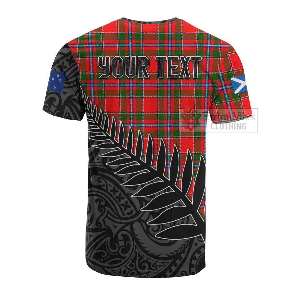 Tartan Vibes Clothing Butter Crest Tartan Cotton T-shirt with New Zealand Silver Fern Half Style