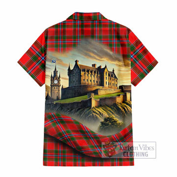 Butter Tartan Family Crest Hawaiian Shirt with Scottish Ancient Castle Style - Tartan Vibes Clothing
