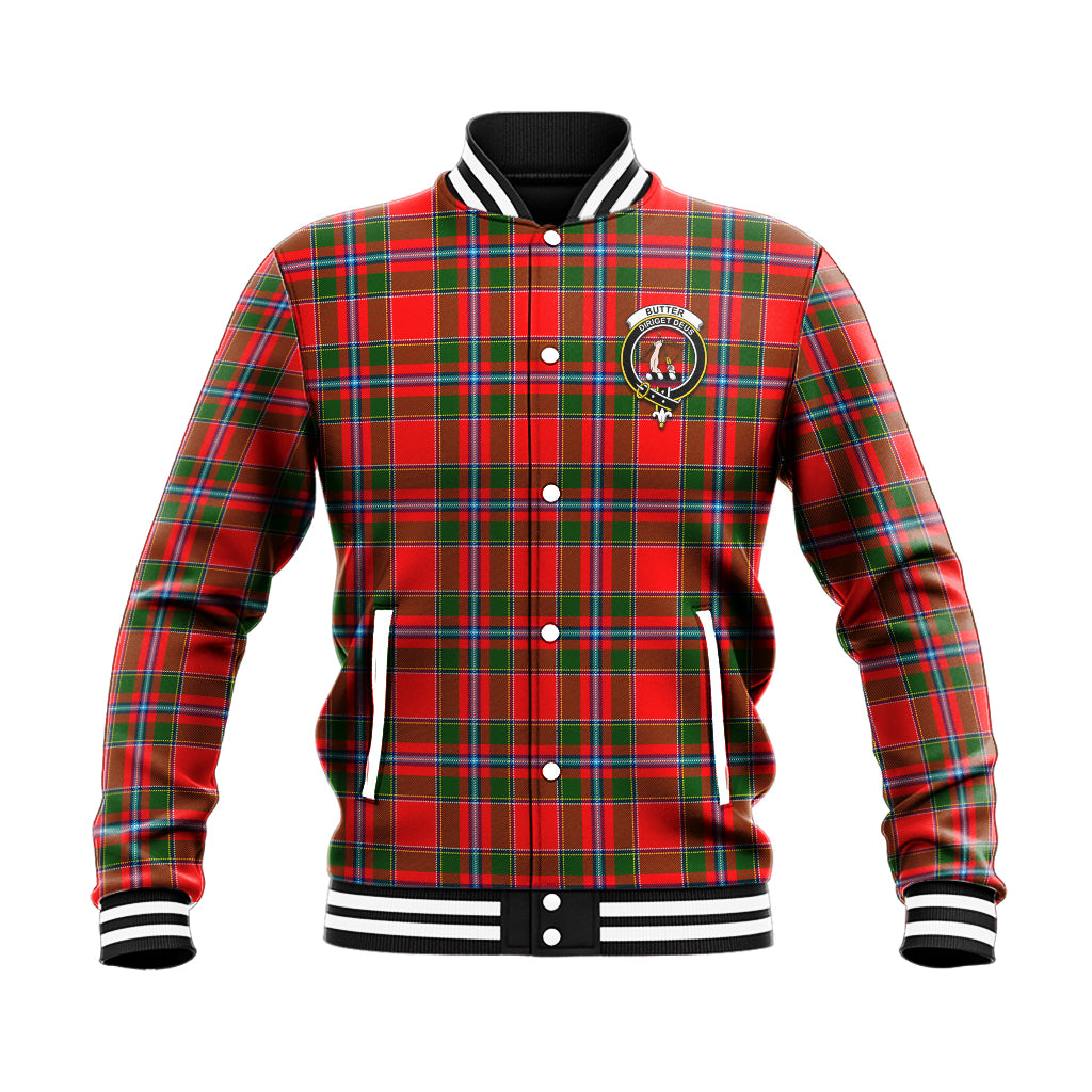 Butter Tartan Baseball Jacket with Family Crest - Tartan Vibes Clothing