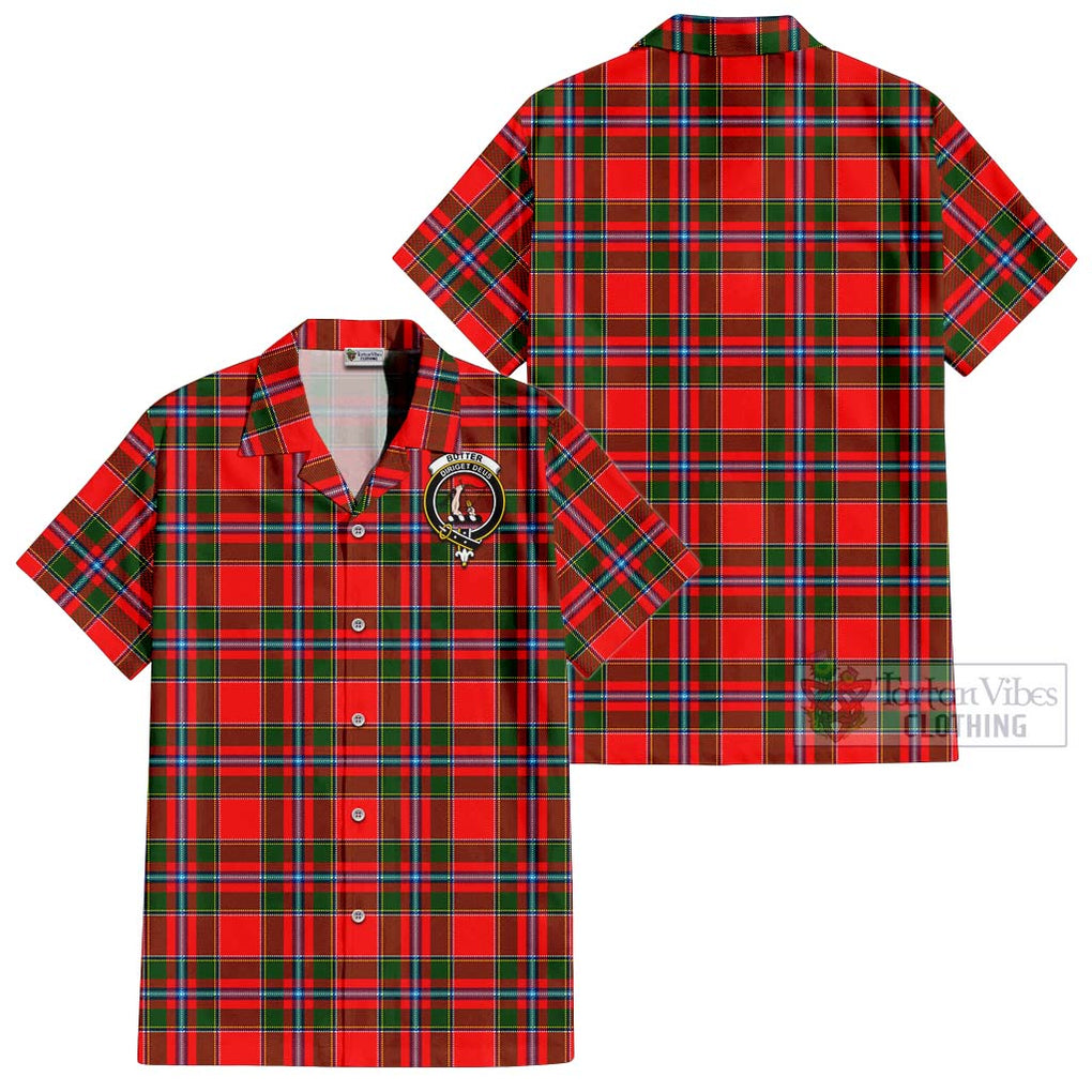 Butter Tartan Cotton Hawaiian Shirt with Family Crest Kid - Tartan Vibes Clothing