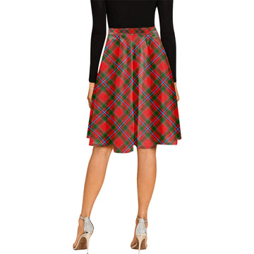 Butter Tartan Melete Pleated Midi Skirt Cross Style - Tartan Vibes Clothing