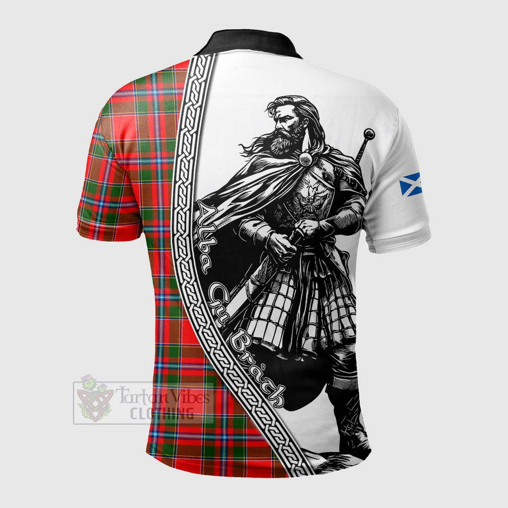 Tartan Vibes Clothing Butter Tartan Clan Crest Polo Shirt with Highlander Warrior Celtic Style