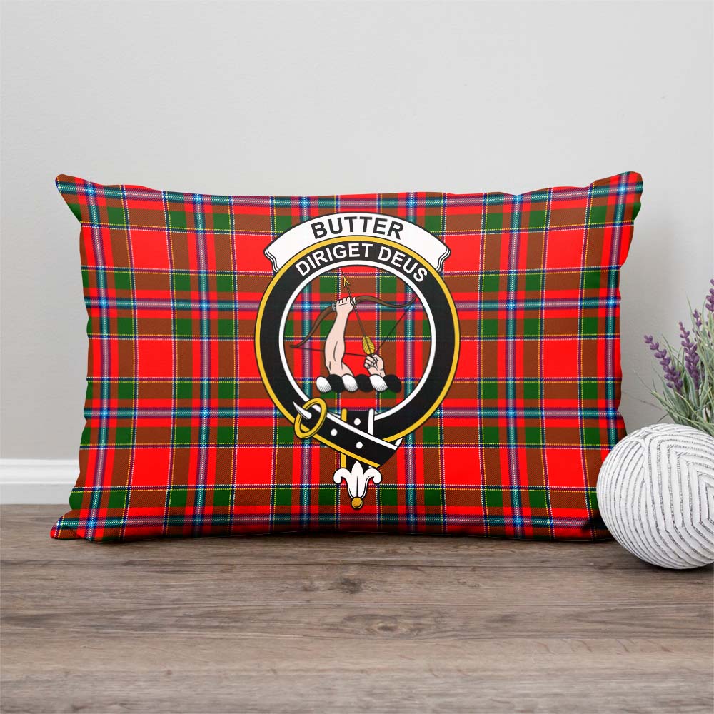 Butter Tartan Pillow Cover with Family Crest Rectangle Pillow Cover - Tartanvibesclothing