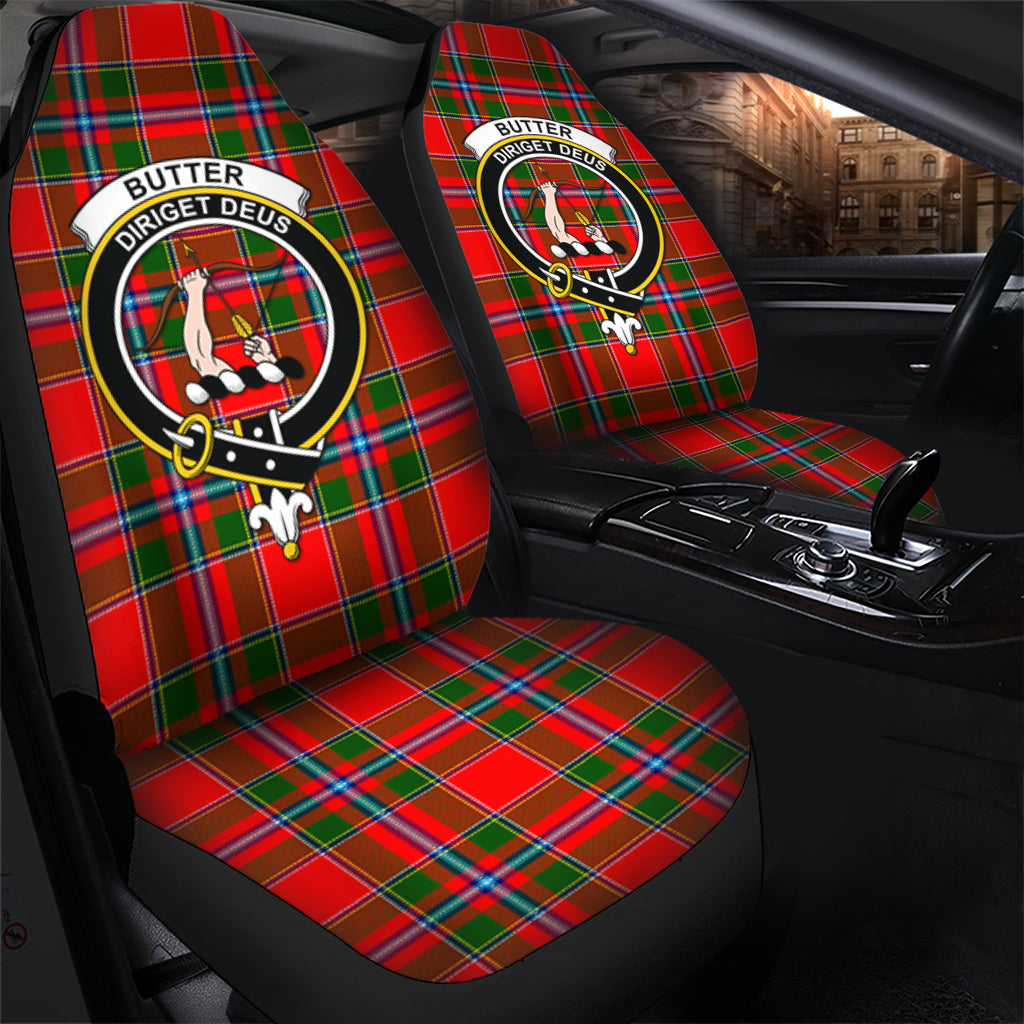 Butter Tartan Car Seat Cover with Family Crest - Tartanvibesclothing