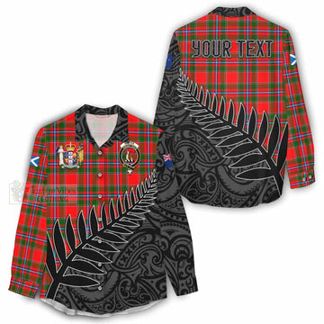 Butter Crest Tartan Women's Casual Shirt with New Zealand Silver Fern Half Style