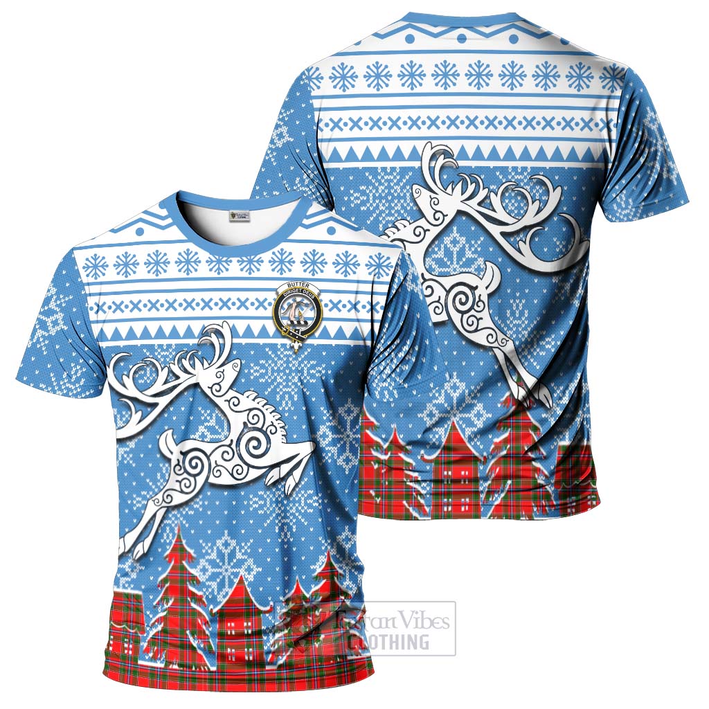 Tartan Vibes Clothing Butter Clan Christmas T-Shirt Celtic Reindeer Style