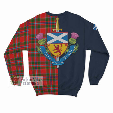 Butter Tartan Sweatshirt Alba with Scottish Lion Royal Arm Half Style - Tartan Vibes Clothing
