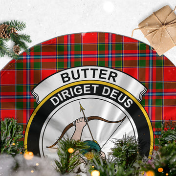 Butter Tartan Christmas Tree Skirt with Family Crest