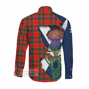 Butter Tartan Family Crest Long Sleeve Button Shirt Scottish Thistle Celtic Inspired Men's Shirt - Tartan Vibes Clothing