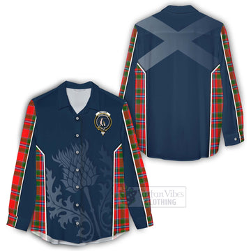 Butter Tartan Women's Casual Shirt with Family Crest and Scottish Thistle Vibes Sport Style