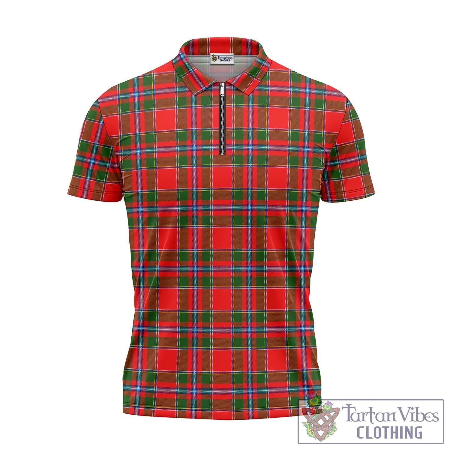 Tartan Vibes Clothing Butter Tartan Zipper Polo Shirt