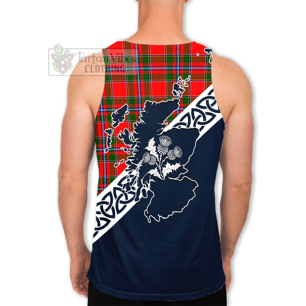 Butter Tartan Men's Tank Top Featuring Thistle and Scotland Map - Tartan Vibes Clothing