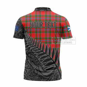 Butter Crest Tartan Zipper Polo Shirt with New Zealand Silver Fern Half Style