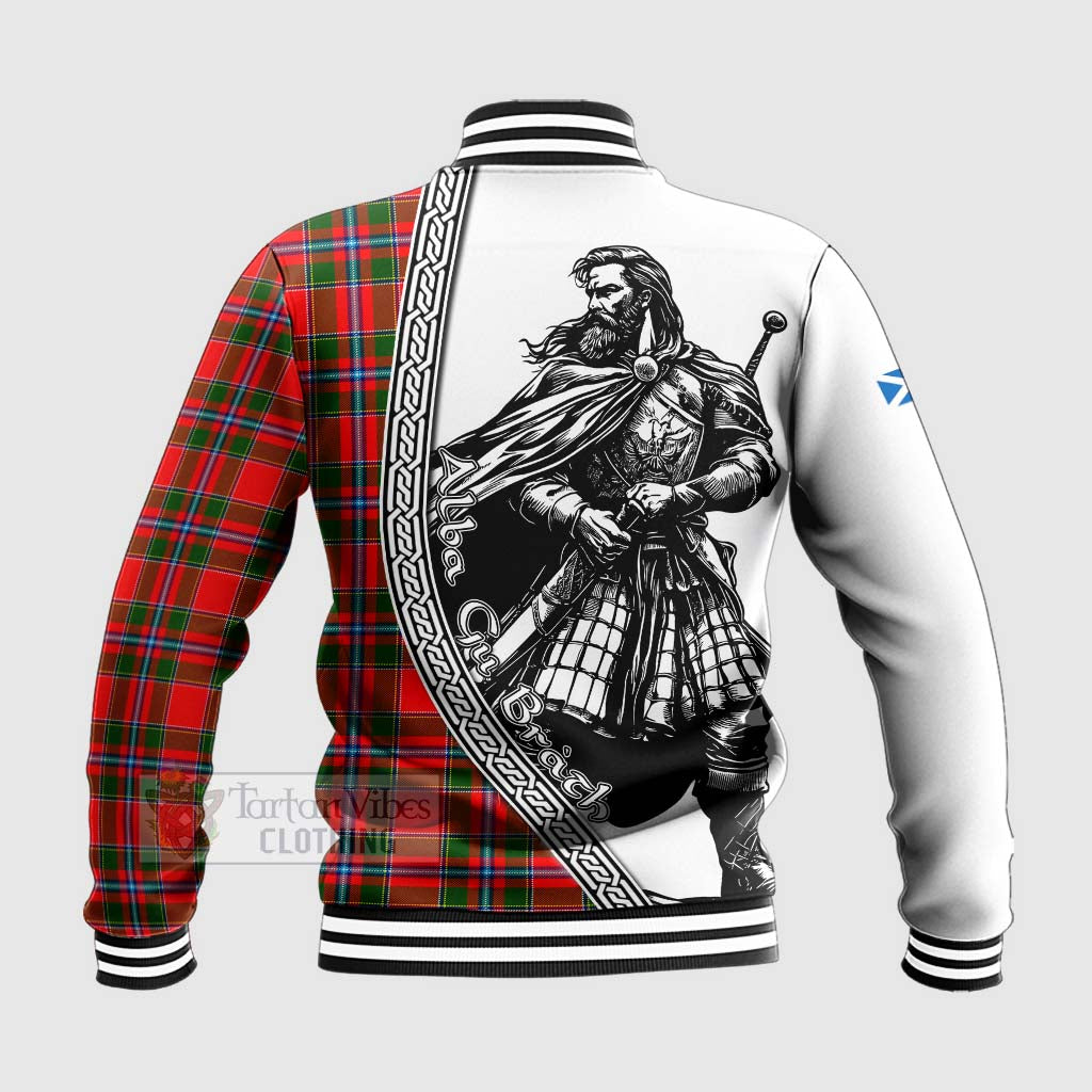 Tartan Vibes Clothing Butter Tartan Clan Crest Baseball Jacket with Highlander Warrior Celtic Style