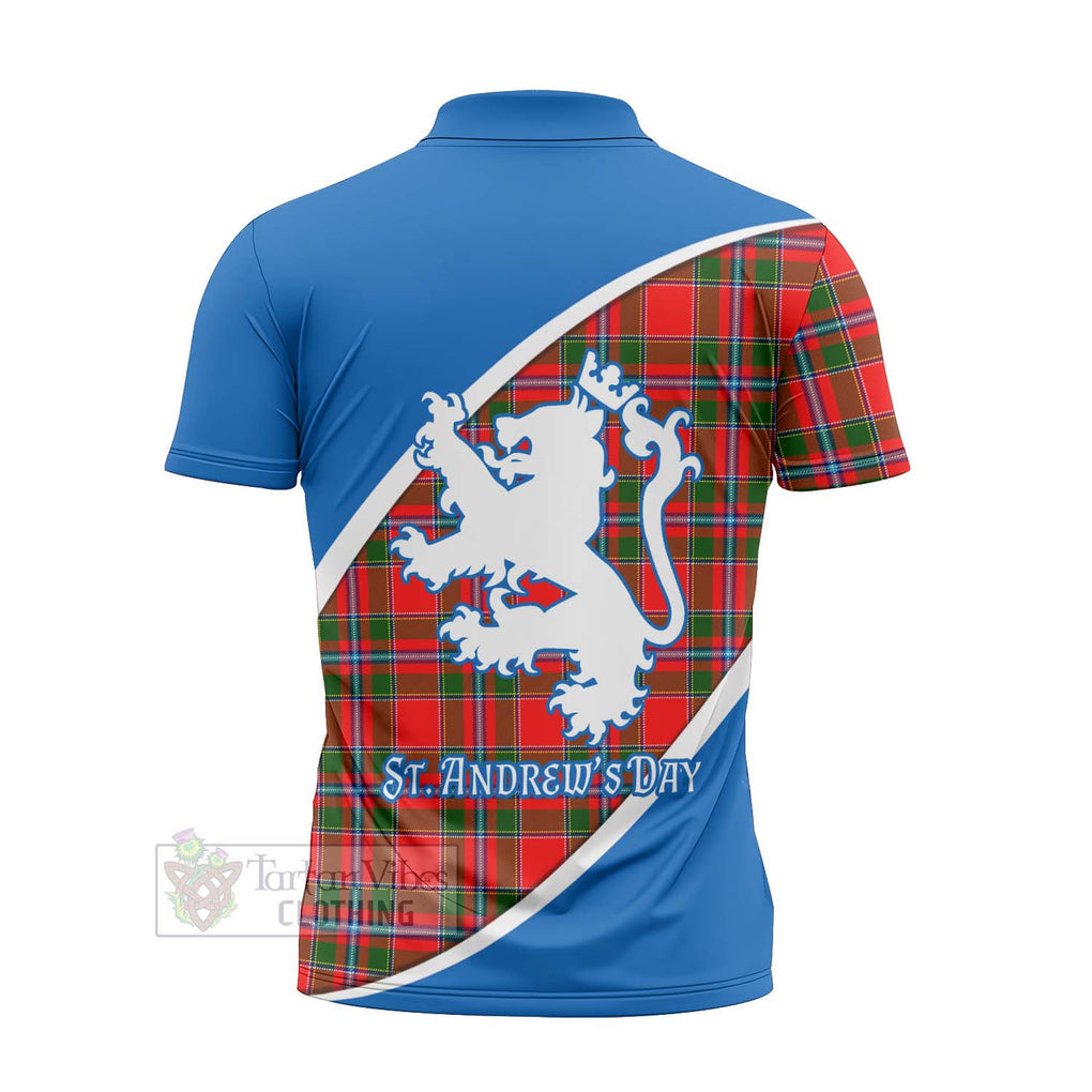 Tartan Vibes Clothing Butter Family Crest Tartan Zipper Polo Shirt Celebrate Saint Andrew's Day in Style