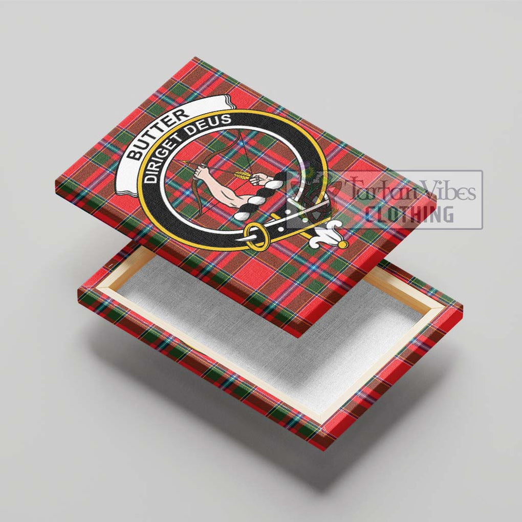 Butter Tartan Canvas Print Wall Art with Family Crest - Tartan Vibes Clothing