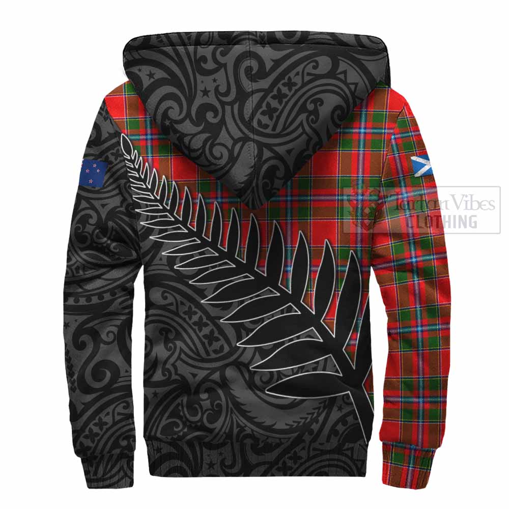 Tartan Vibes Clothing Butter Crest Tartan Sherpa Hoodie with New Zealand Silver Fern Half Style