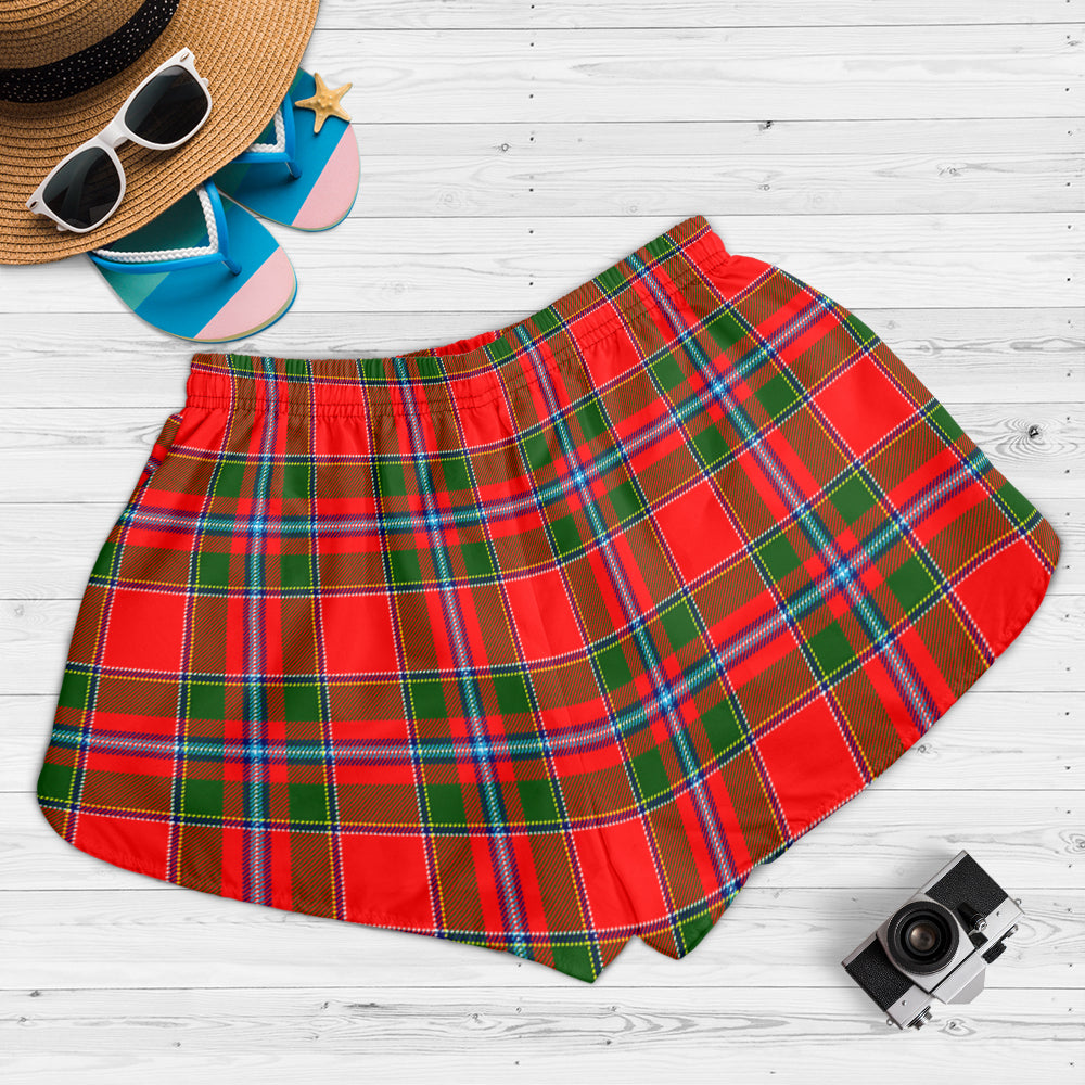 Butter Tartan Womens Shorts with Family Crest