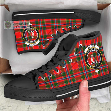 Butter Tartan High Top Shoes with Family Crest