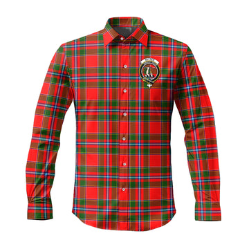 Butter Tartan Long Sleeve Button Up Shirt with Family Crest Men's Shirt - Tartan Vibes Clothing