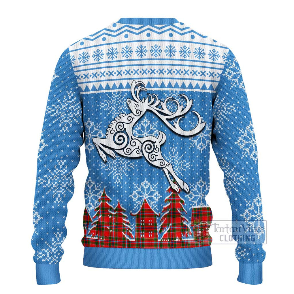 Tartan Vibes Clothing Butter Clan Christmas Ugly Sweater with Tartan and Celtic Raindeer Style