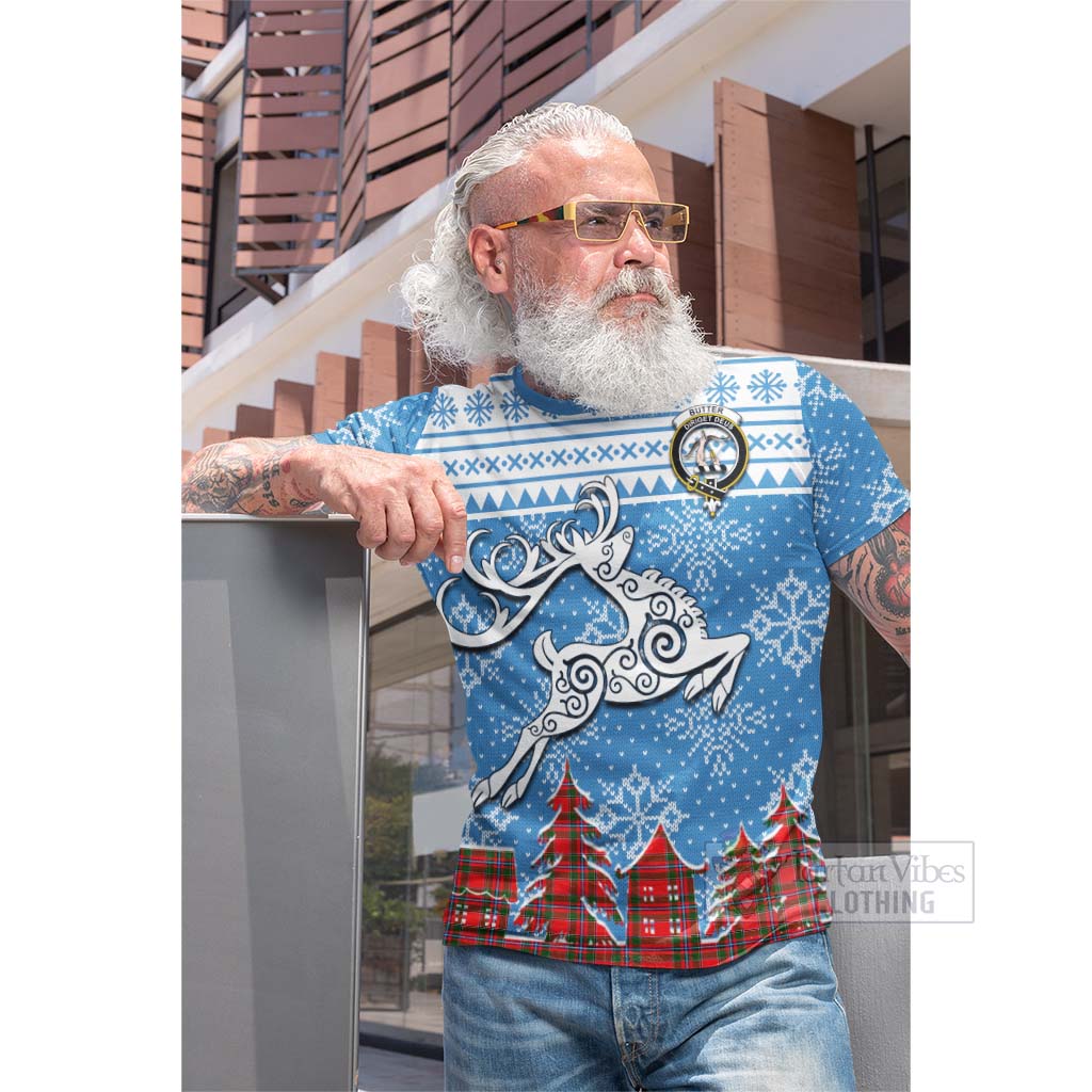 Tartan Vibes Clothing Butter Clan Christmas Cotton T-shirt Celtic Reindeer Style