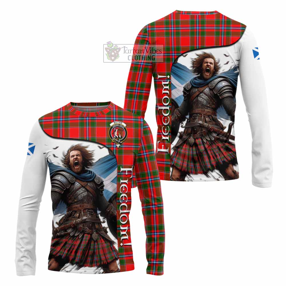 Tartan Vibes Clothing Butter Crest Tartan Long Sleeve T-Shirt Inspired by the Freedom of Scottish Warrior