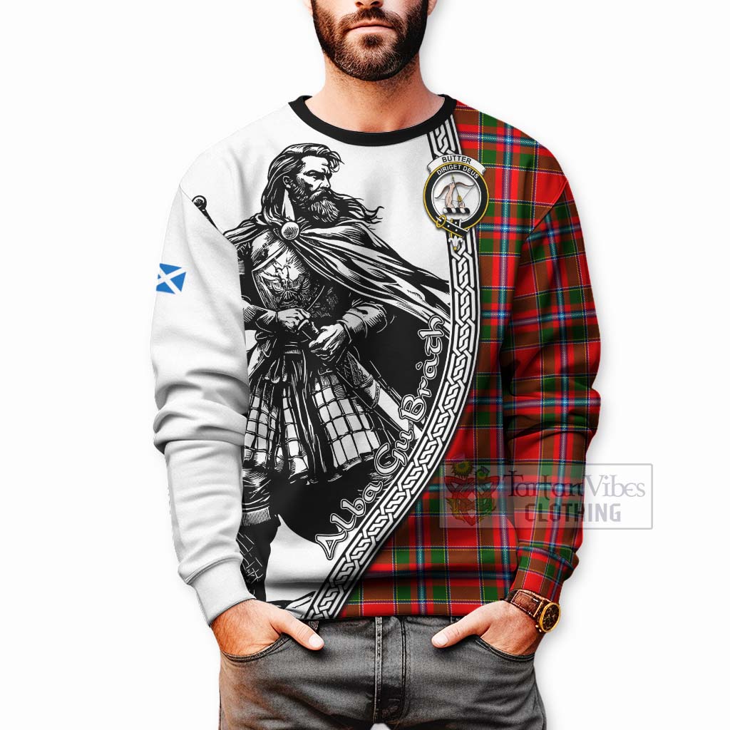 Tartan Vibes Clothing Butter Tartan Clan Crest Sweatshirt with Highlander Warrior Celtic Style