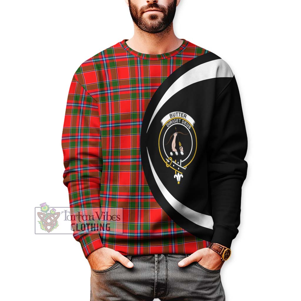 Butter Tartan Sweatshirt with Family Crest Circle Style - Tartan Vibes Clothing