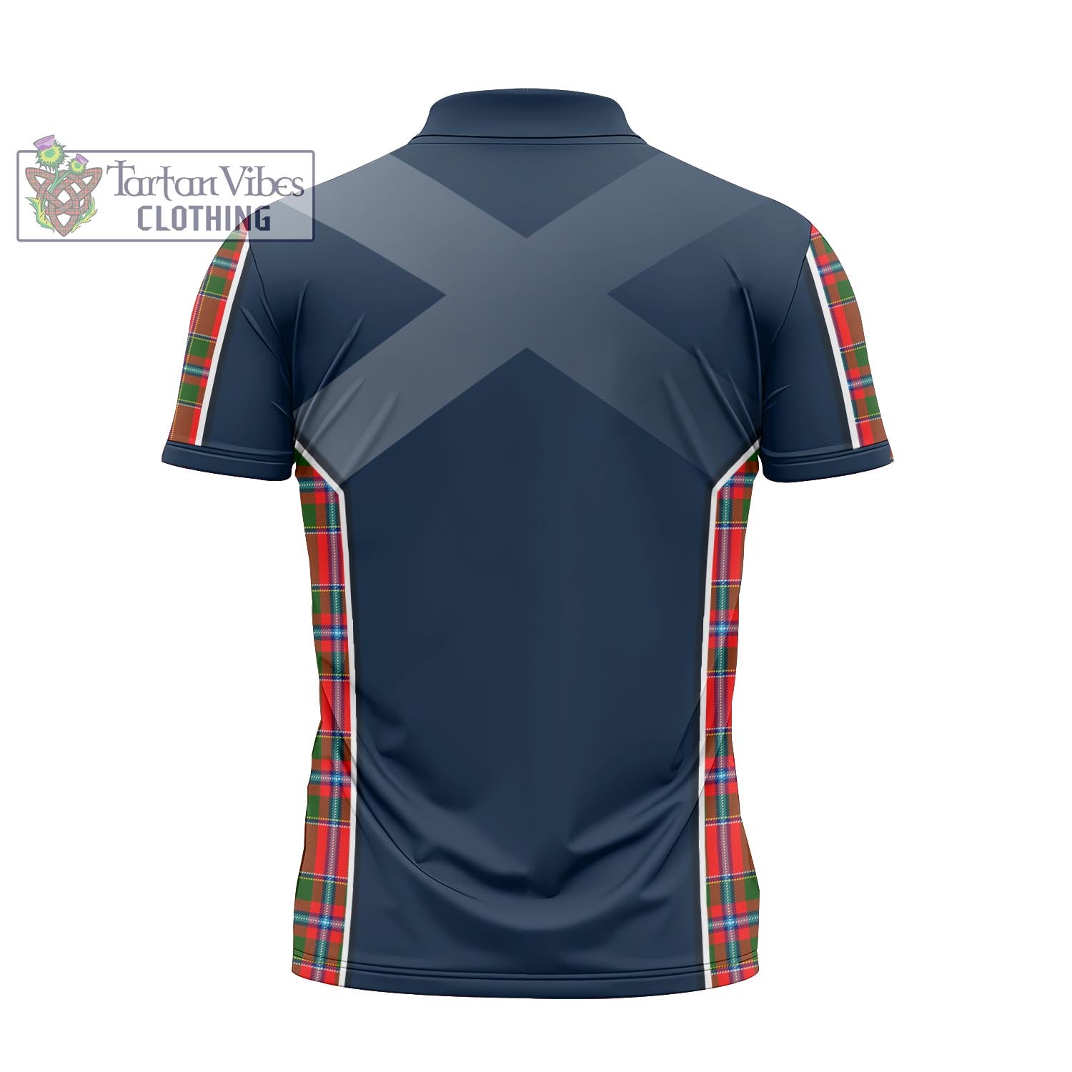 Tartan Vibes Clothing Butter Tartan Zipper Polo Shirt with Family Crest and Scottish Thistle Vibes Sport Style