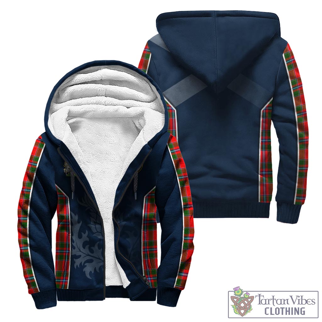 Tartan Vibes Clothing Butter Tartan Sherpa Hoodie with Family Crest and Scottish Thistle Vibes Sport Style