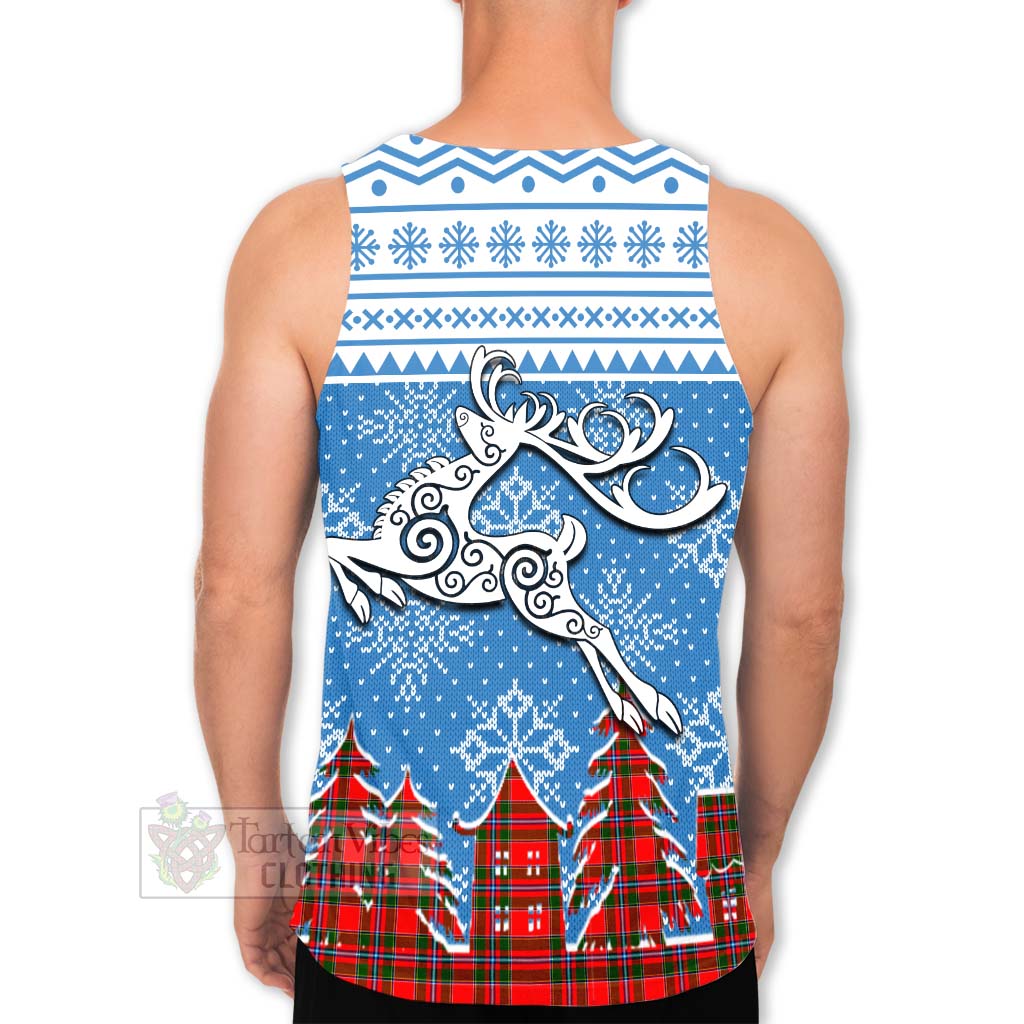 Tartan Vibes Clothing Butter Clan Christmas Men's Tank Top Celtic Reindeer Style