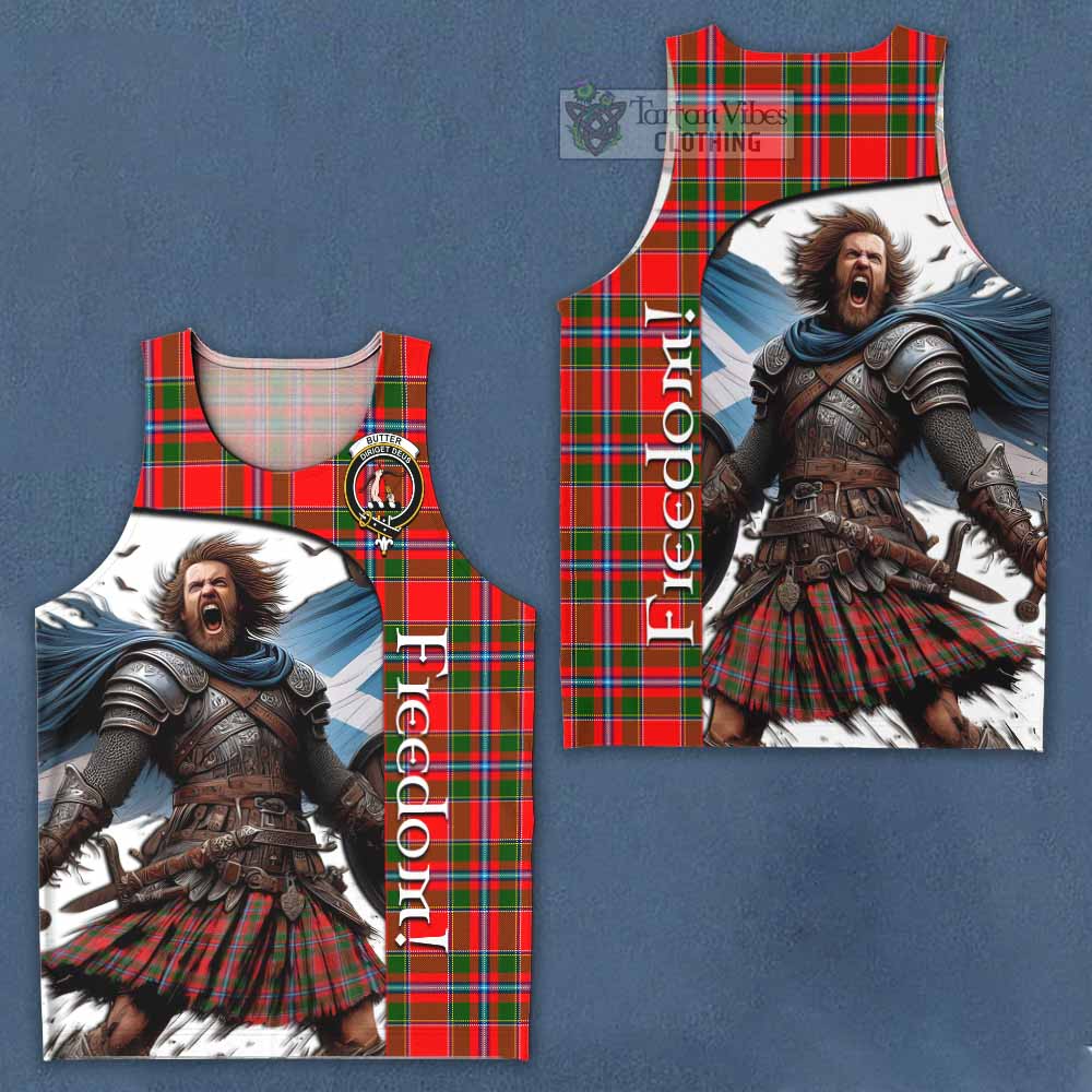 Tartan Vibes Clothing Butter Crest Tartan Men's Tank Top Inspired by the Freedom of Scottish Warrior