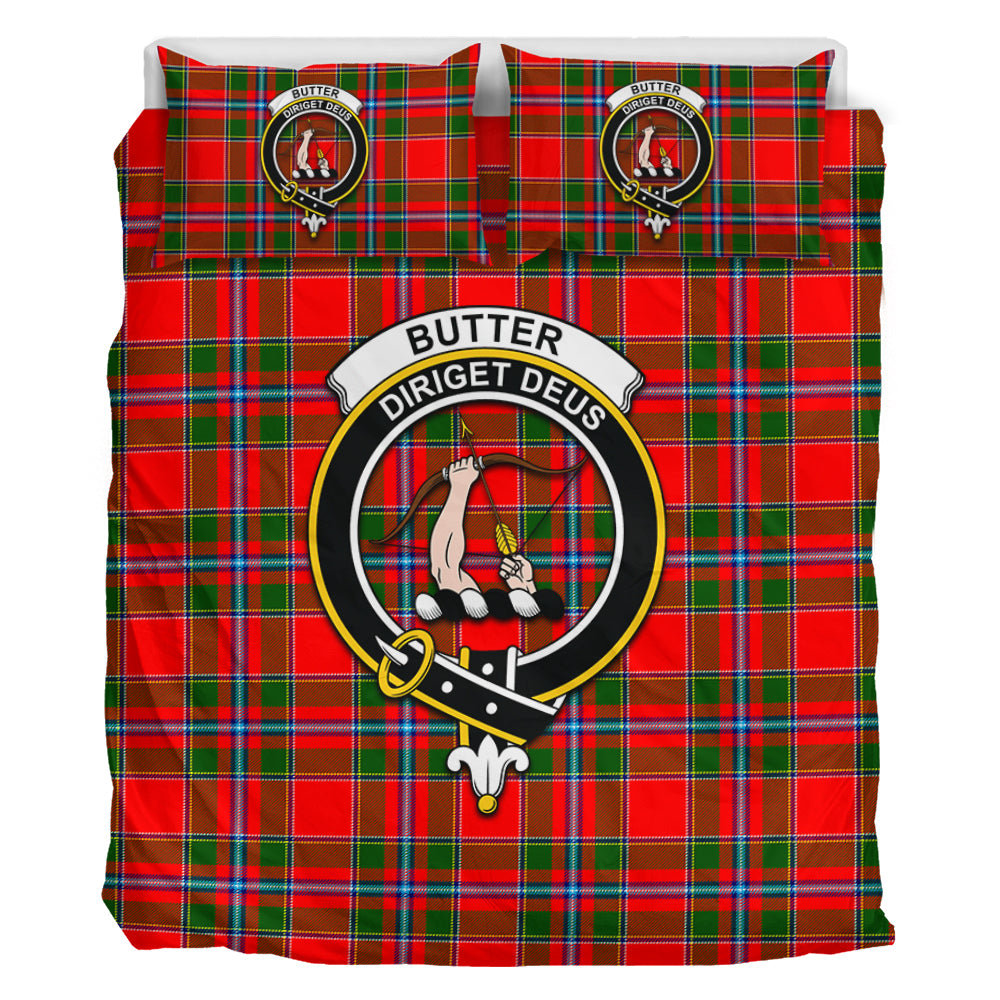 Butter Tartan Bedding Set with Family Crest - Tartan Vibes Clothing