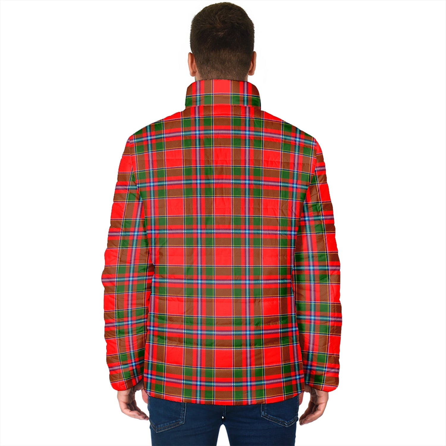 Butter Tartan Padded Jacket with Family Crest - Tartan Vibes Clothing