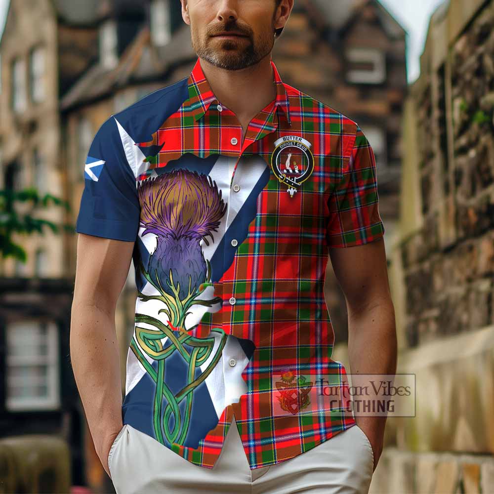 Butter Tartan Family Crest Hawaiian Shirt Scottish Thistle Celtic Inspired - Tartan Vibes Clothing