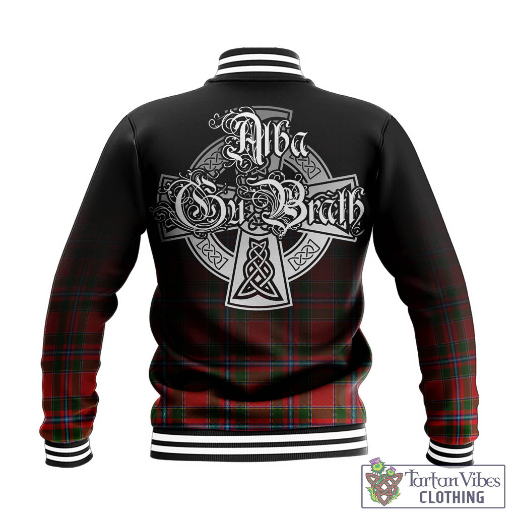 Tartan Vibes Clothing Butter Tartan Baseball Jacket Featuring Alba Gu Brath Family Crest Celtic Inspired