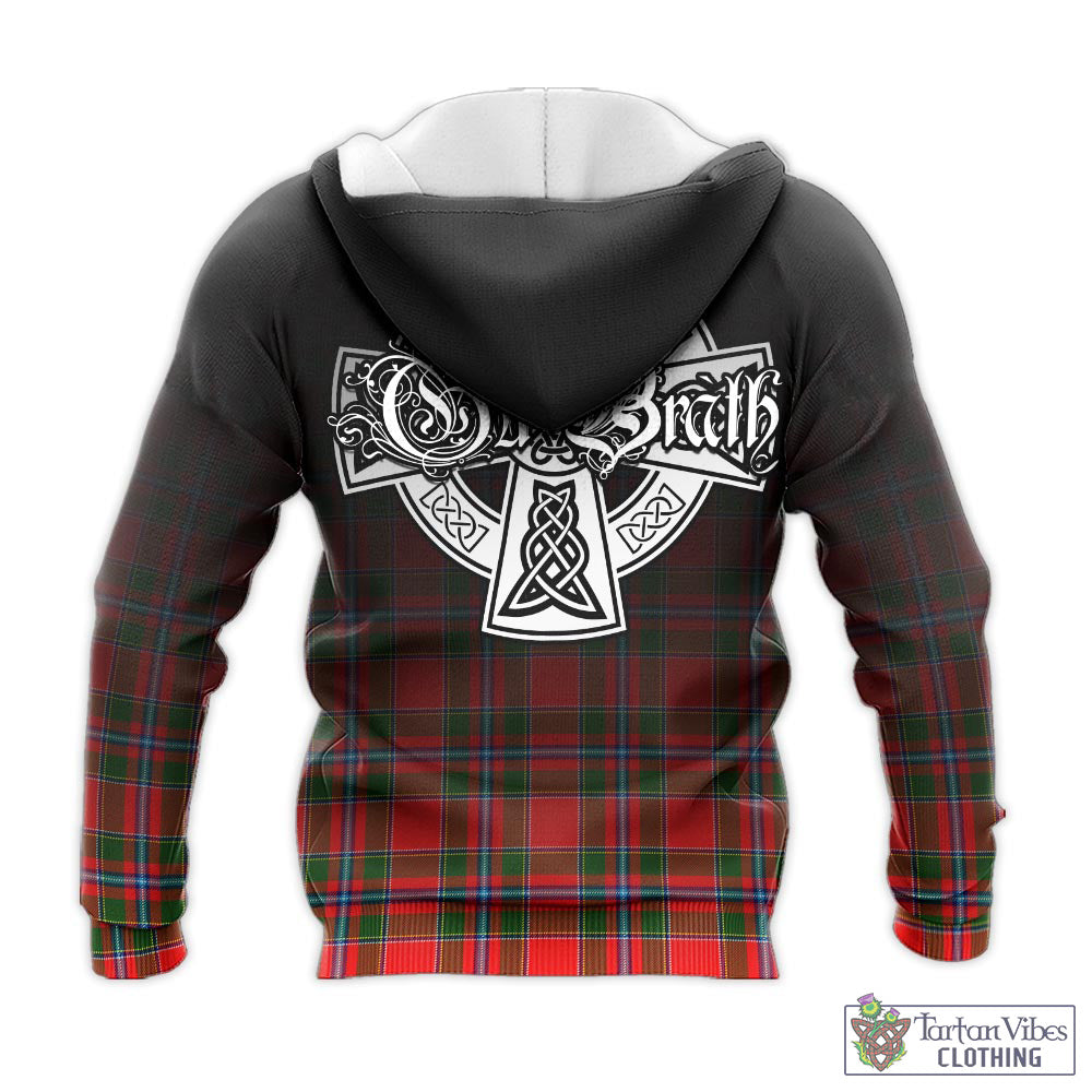 Butter Tartan Knitted Hoodie Featuring Alba Gu Brath Family Crest Celtic Inspired - Tartan Vibes Clothing