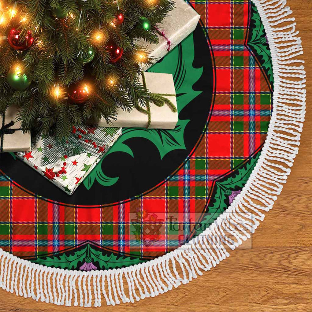 Tartan Vibes Clothing Butter Tartan Christmas Tree Skirt Scottish Thistle Style