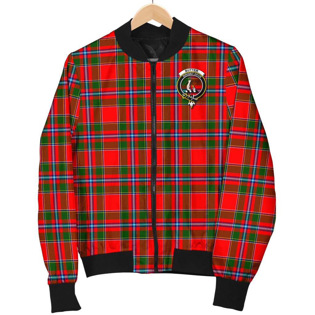 Butter Tartan Bomber Jacket with Family Crest