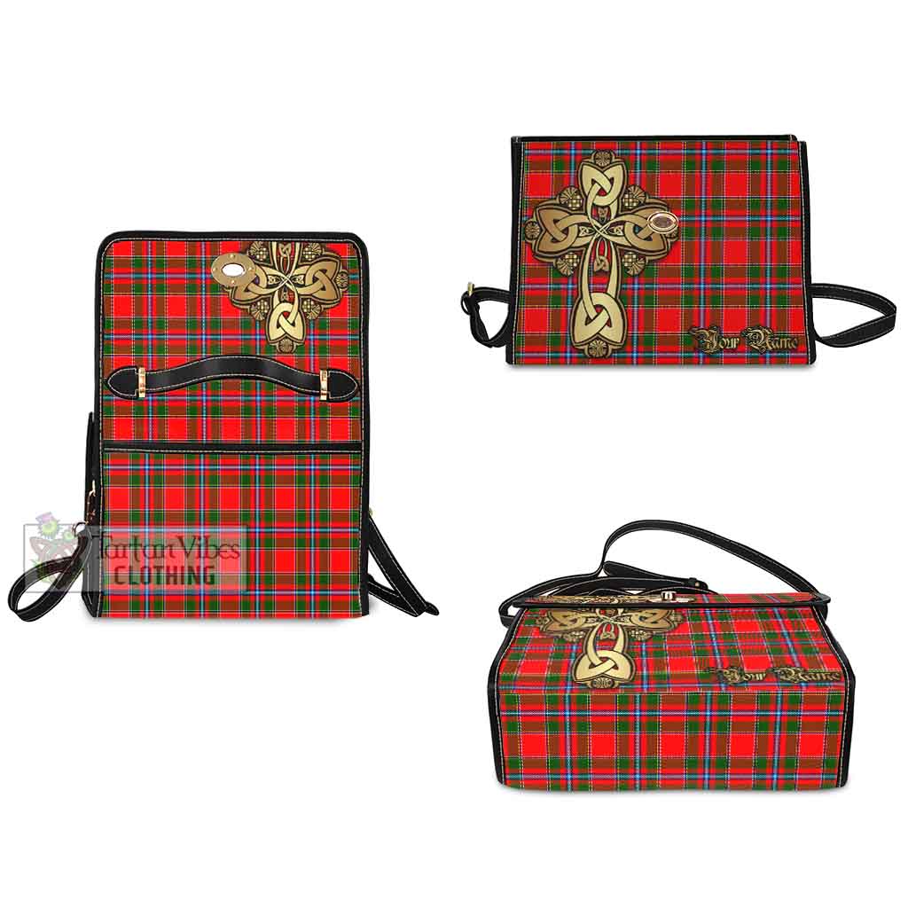 Butter Tartan Waterproof Canvas Bag Golden Thistle Celtic Cross Style - Tartan Vibes Clothing