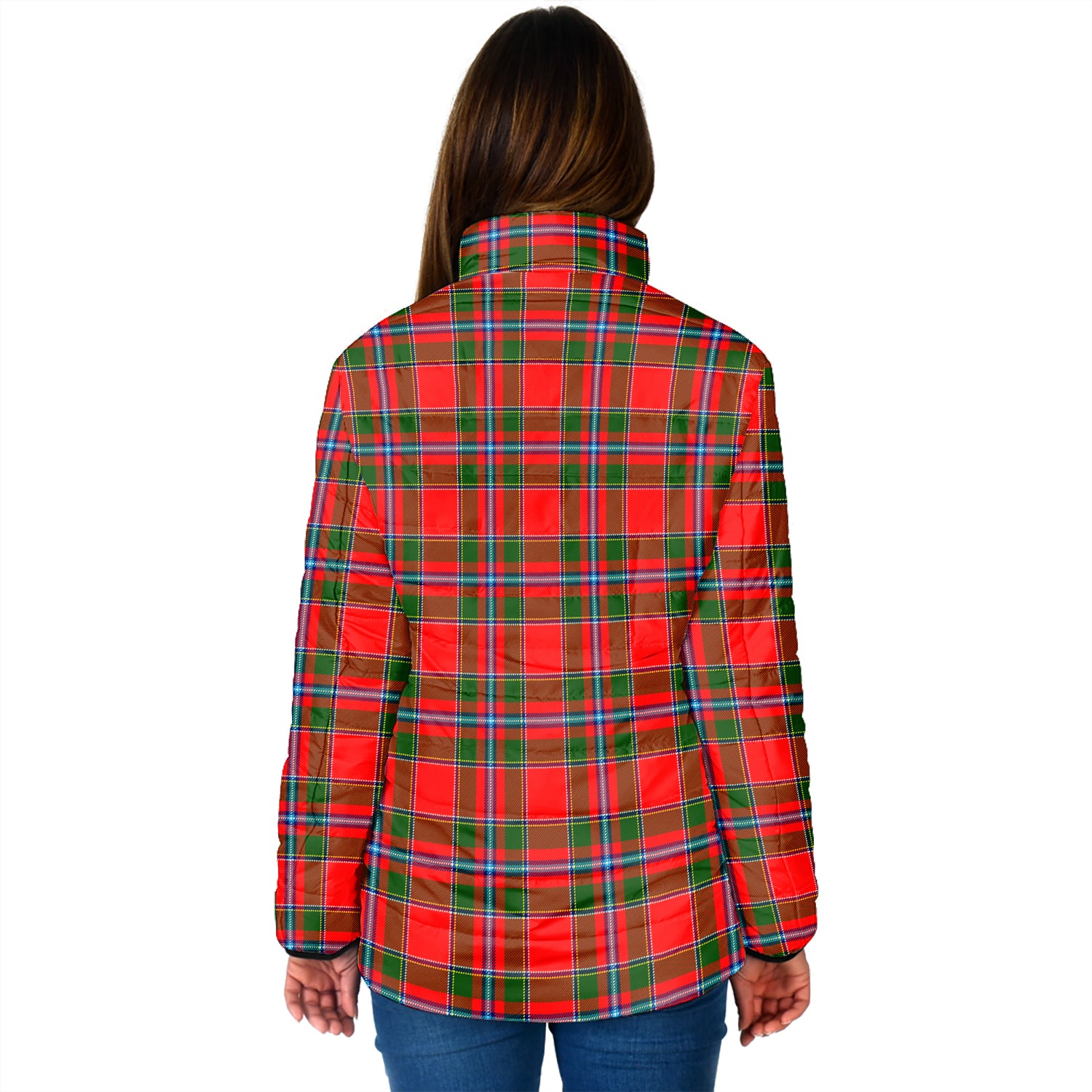 Butter Tartan Padded Jacket with Family Crest - Tartan Vibes Clothing