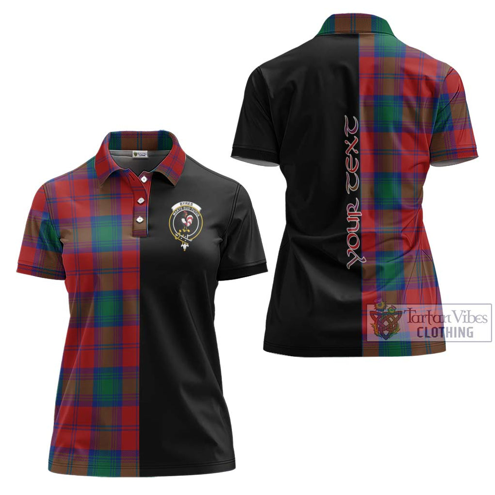 Byres (Byses) Tartan Women's Polo Shirt with Family Crest and Half Of Me Style Women - Tartanvibesclothing Shop