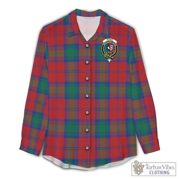 Byres (Byses) Tartan Women's Casual Shirt with Family Crest