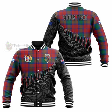 Byres (Byses) Crest Tartan Baseball Jacket with New Zealand Silver Fern Half Style