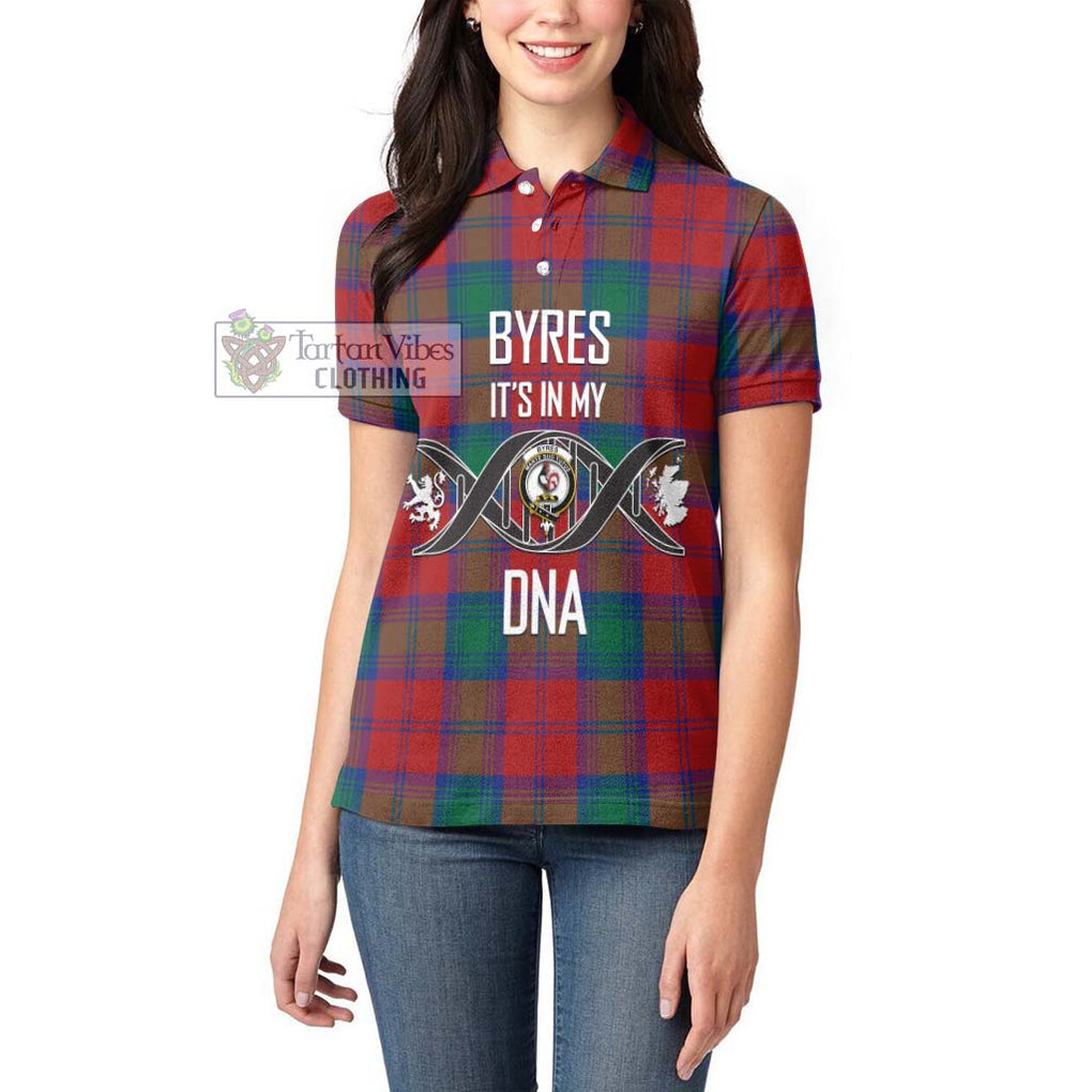 Byres (Byses) Tartan Women's Polo Shirt with Family Crest DNA In Me Style Women - Tartanvibesclothing Shop